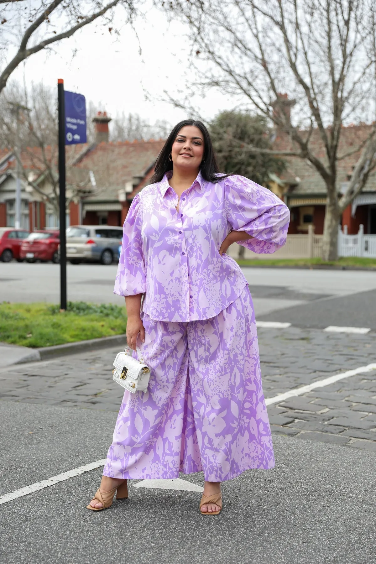 Kate Shirt - Purple Print