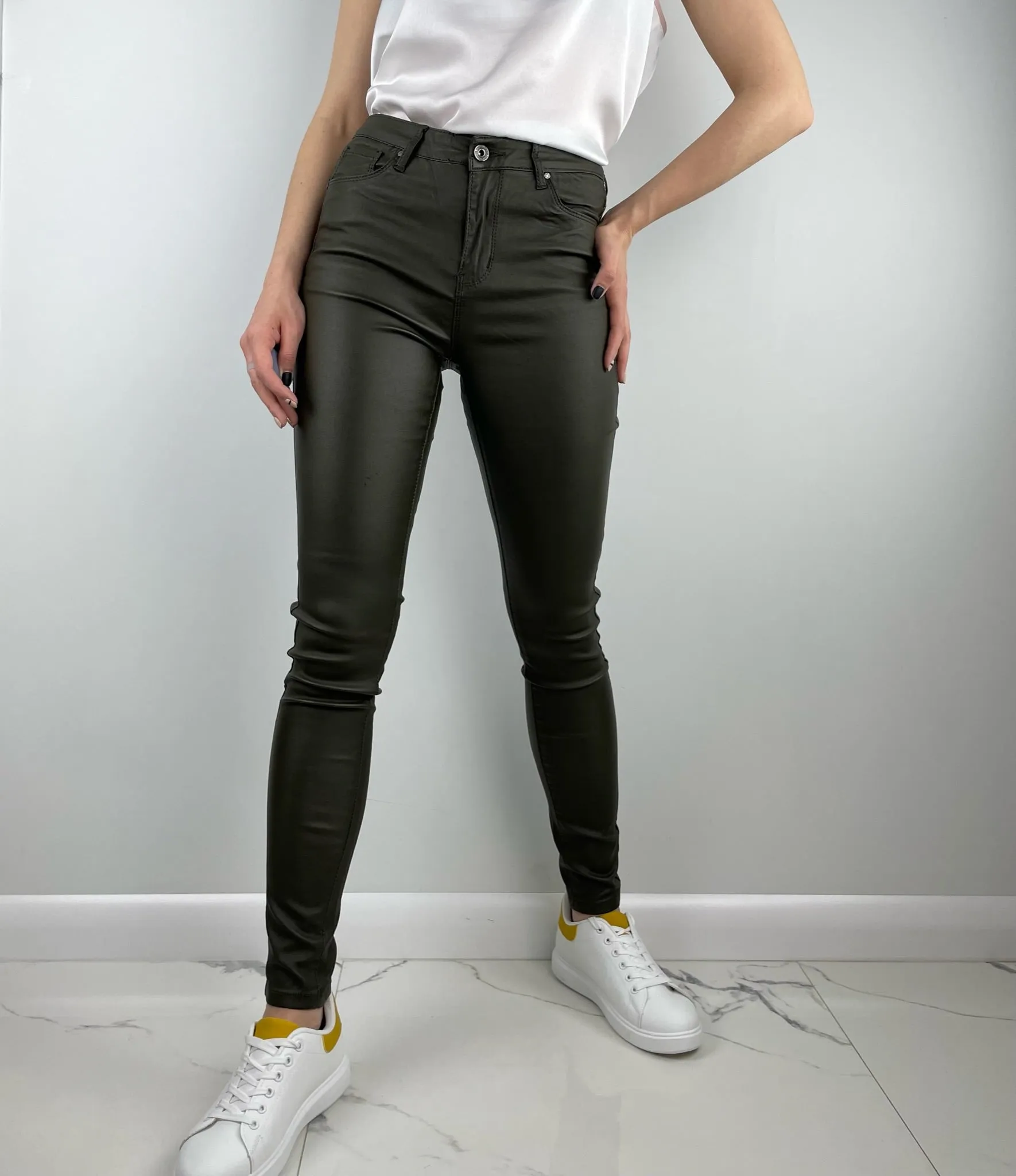 Khaki Eco Leather Pants Goodies