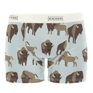 Kickee Pants Print Men's Boxer Brief - Fresh Air Bison
