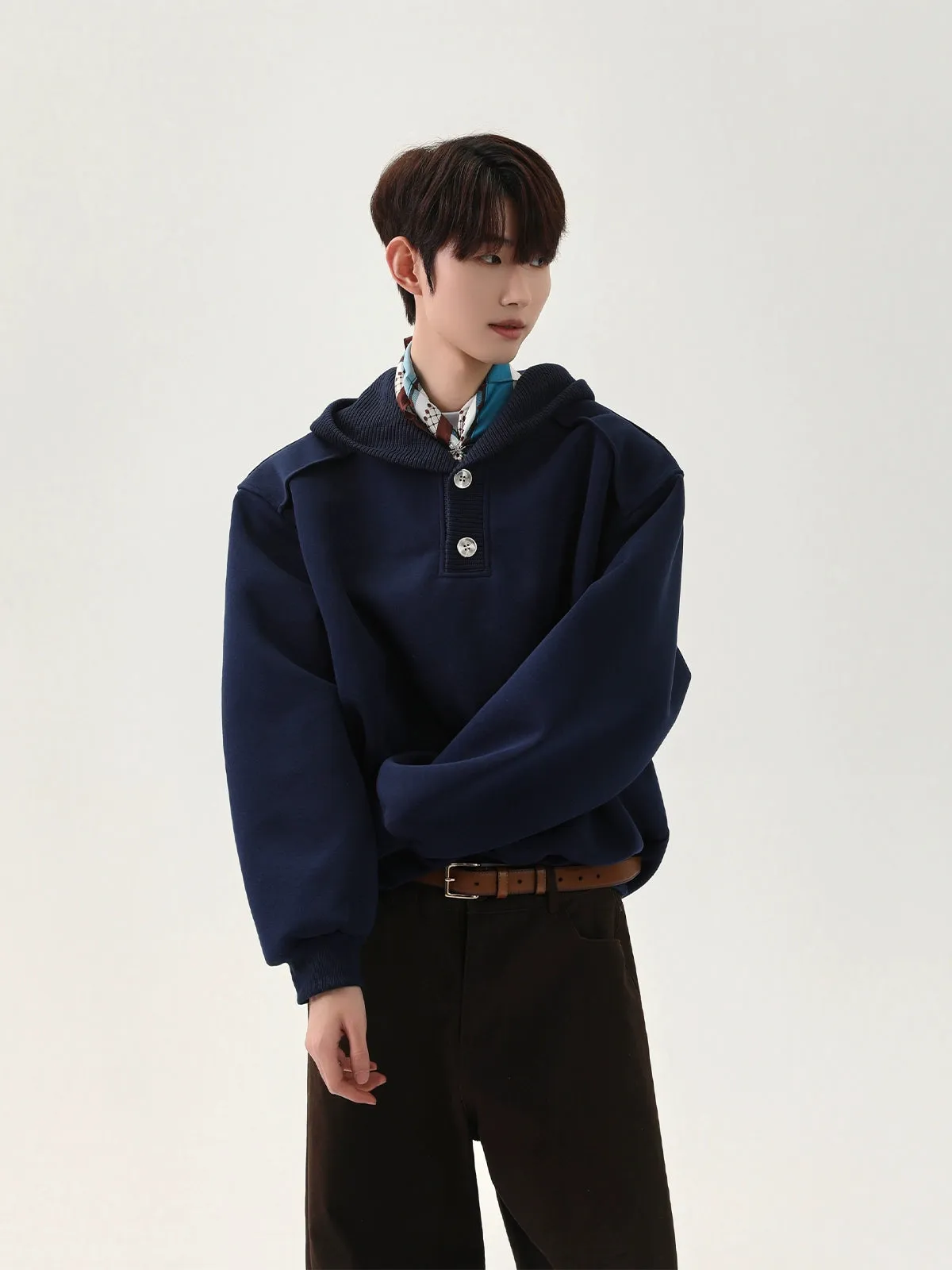 Knitted Hooded Sweatshirt