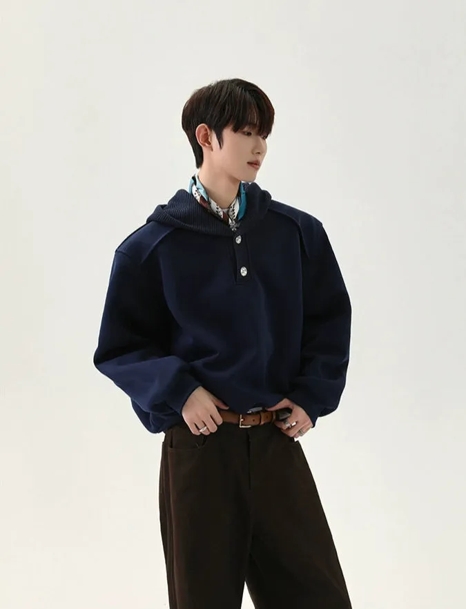 Knitted Hooded Sweatshirt