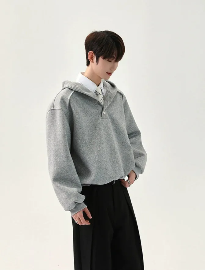 Knitted Hooded Sweatshirt