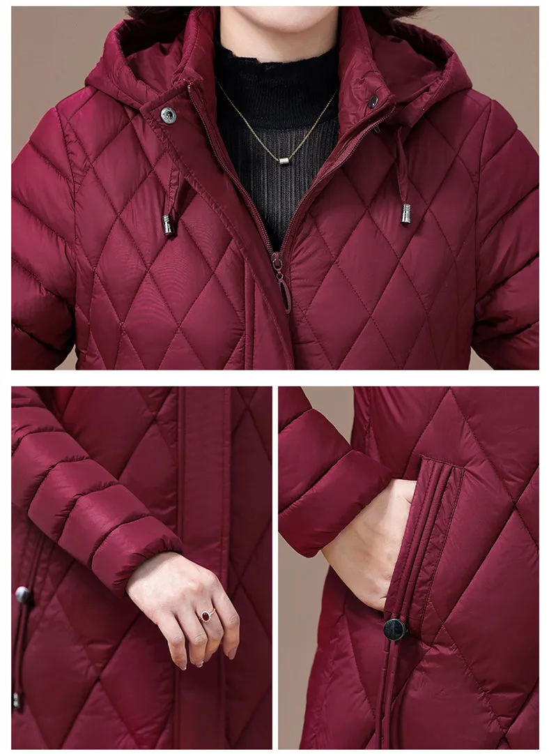 Ladies diamond quilting slim coat women padded jacket fashion jacket