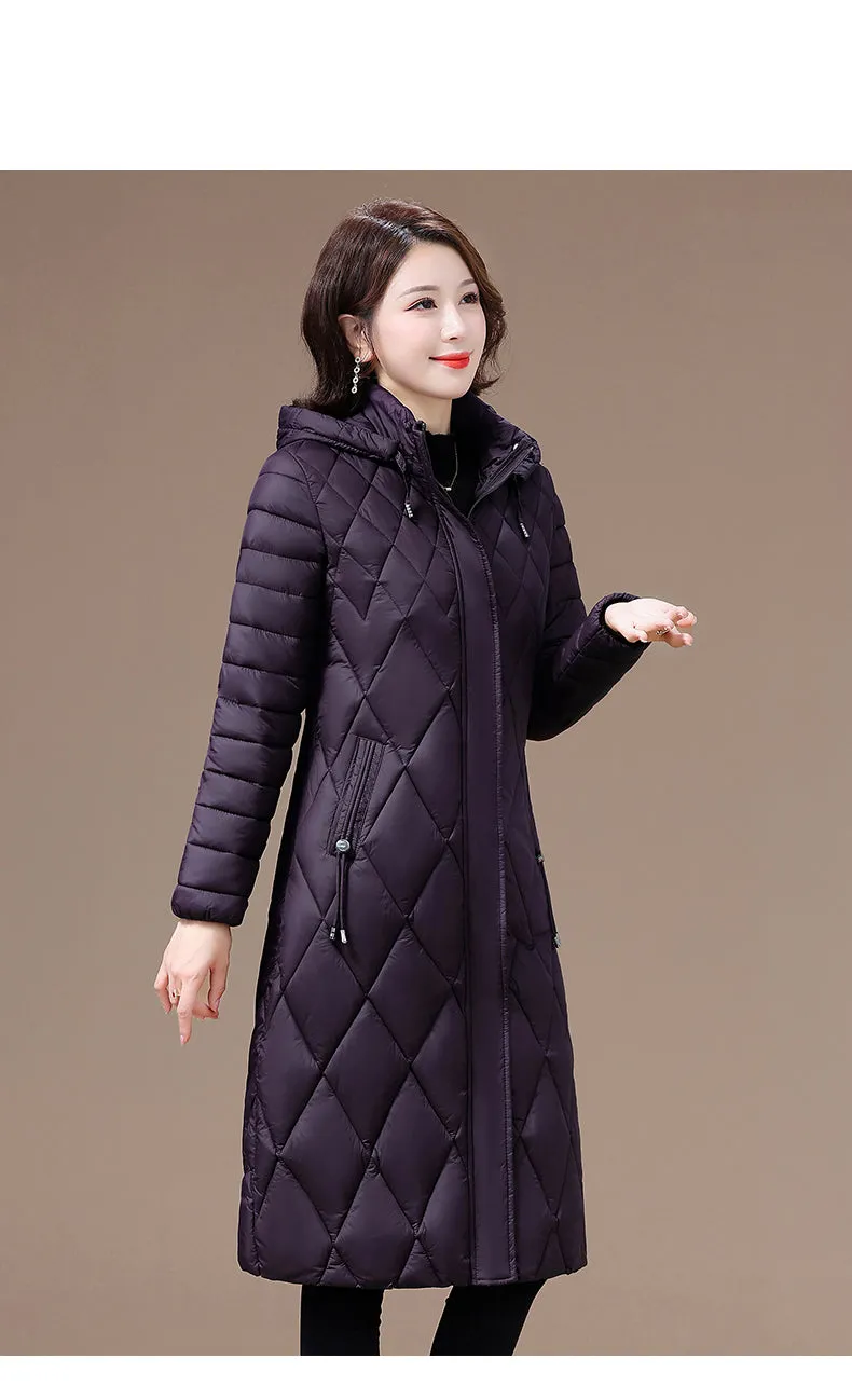 Ladies diamond quilting slim coat women padded jacket fashion jacket