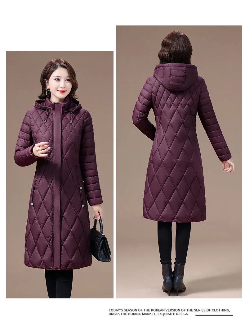 Ladies diamond quilting slim coat women padded jacket fashion jacket