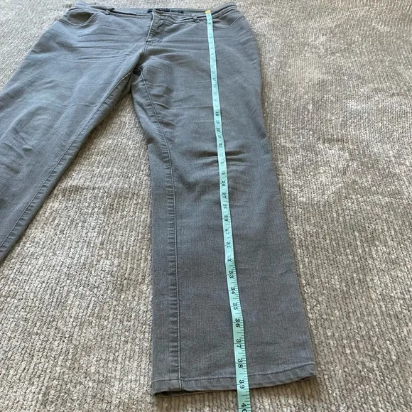Lafayette 148 Thompson Slim Straight Grey Stretch Jeans Size 10