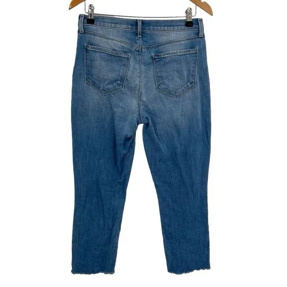 L’Agence cropped raw hem straight high rise jeans size 29