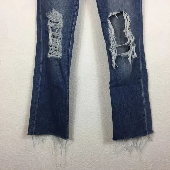 L’agence Daria High Rise Distressed Cropped Straight Jeans Size 24
