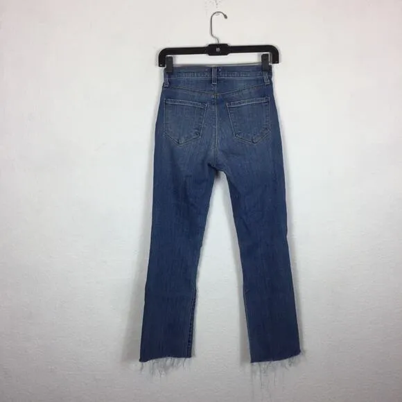 L’agence Daria High Rise Distressed Cropped Straight Jeans Size 24