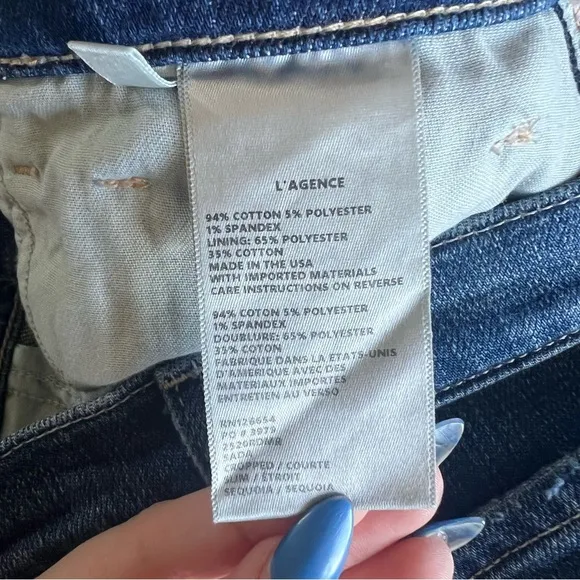L'Agence - Sada High Rise Crop Slim Jean - Sequoia