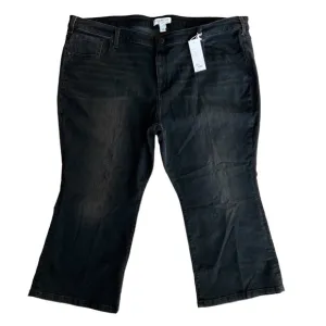 Lane Bryant MidRise Essential Stretch Girlfriend Crop Jeans Black Wash Size 28