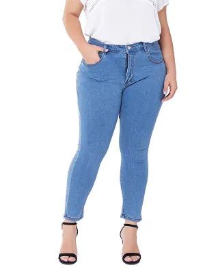 Large Size Jeans Female Stretch Washed Slim Ladies Jeans