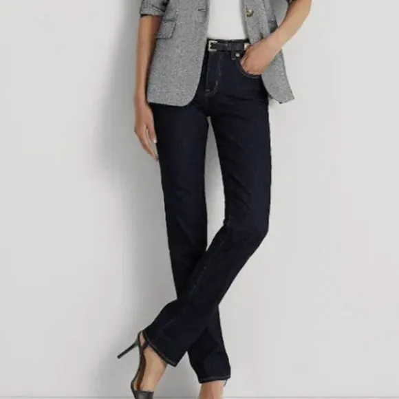 Lauren Ralph Lauren Dark Wash, Ultimate Slimming, Straight Leg Jeans, Sz…