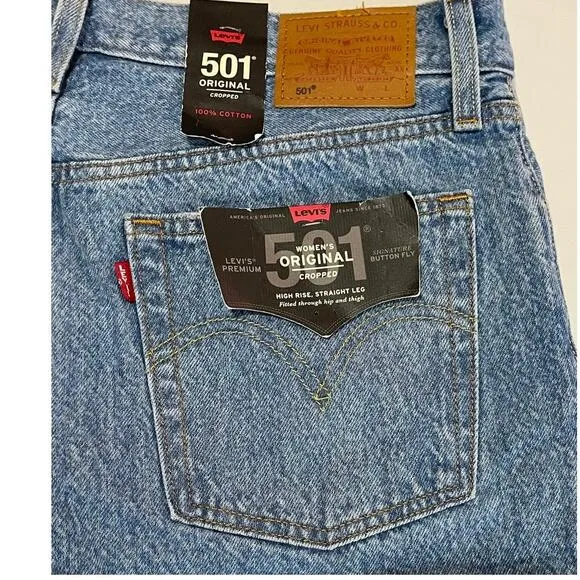 Levi’s  501 Original Cropped Straight Leg Jeans Women's Size 31X26 New