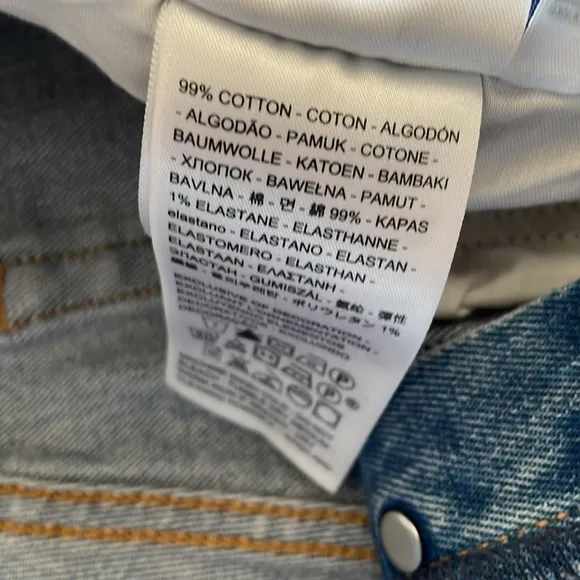 Levi’s Premium Wedgie Straight High Waist button fly cropped raw hem jeans sz 28