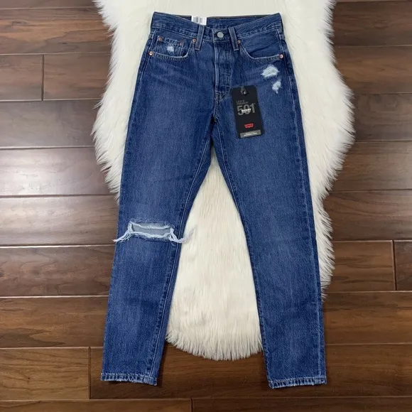 Levi's Size 24 Sansome Winter 501 Distressed Skinny Denim Jeans