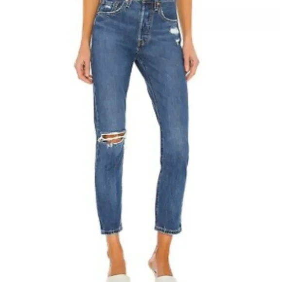 Levi's Size 24 Sansome Winter 501 Distressed Skinny Denim Jeans