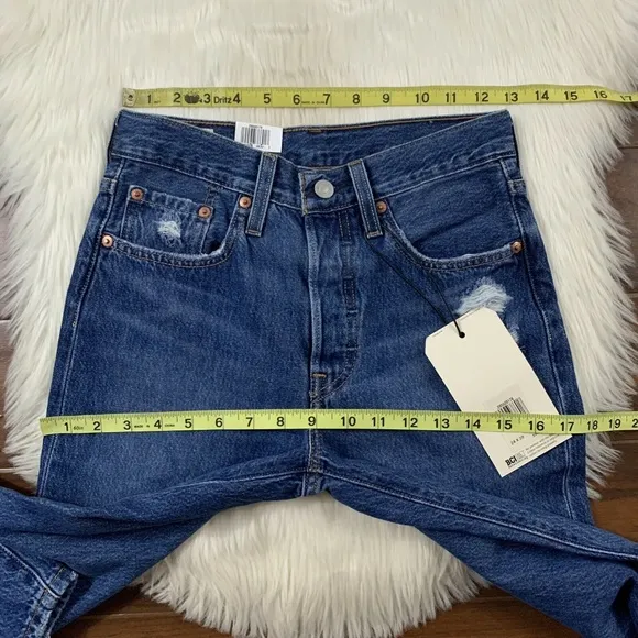 Levi's Size 24 Sansome Winter 501 Distressed Skinny Denim Jeans