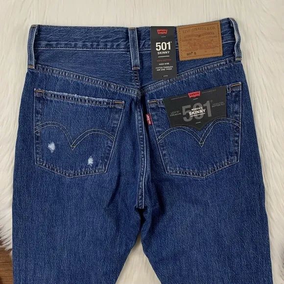 Levi's Size 24 Sansome Winter 501 Distressed Skinny Denim Jeans
