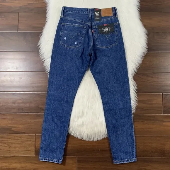 Levi's Size 24 Sansome Winter 501 Distressed Skinny Denim Jeans