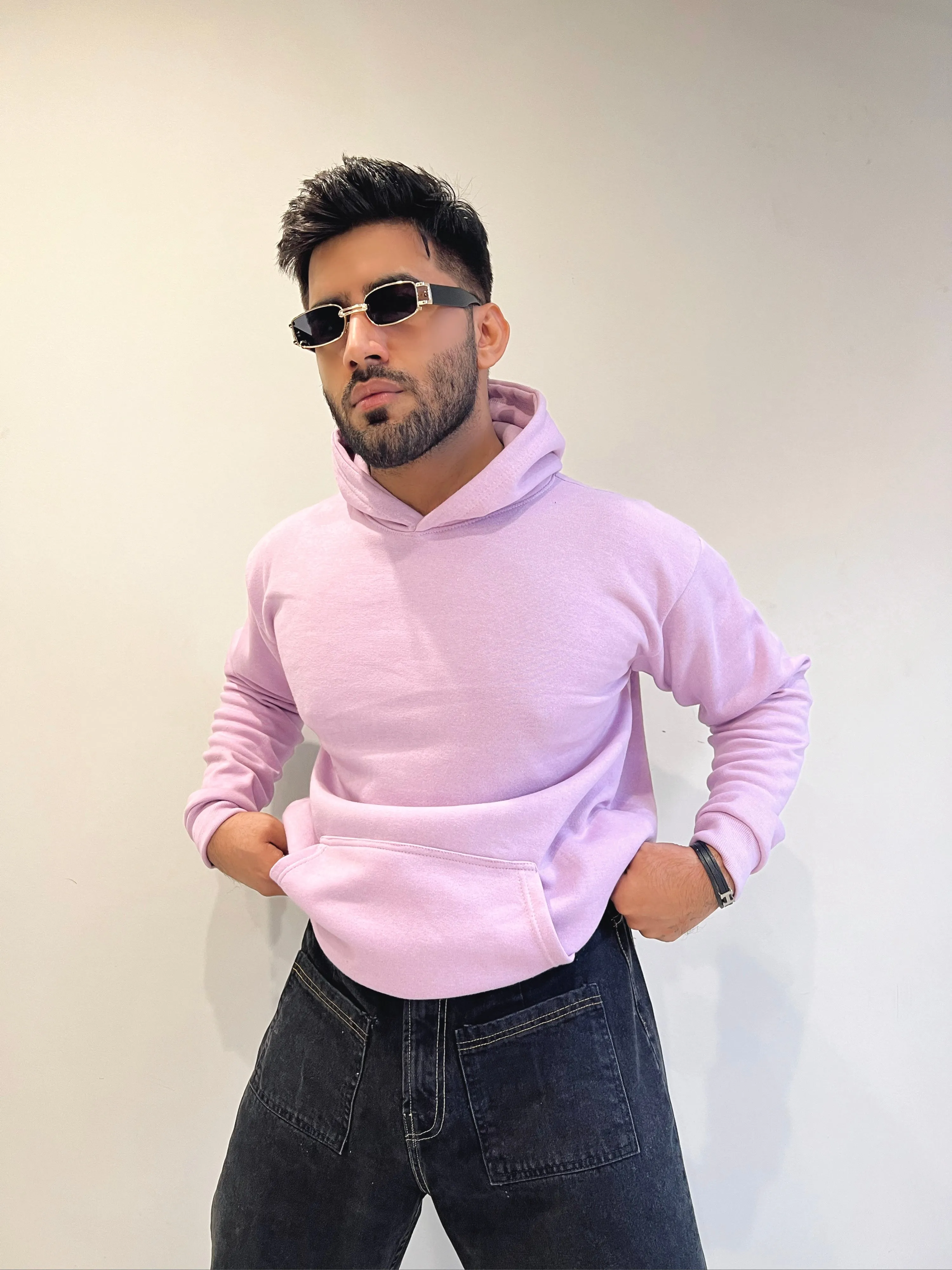 Lilac Purple Drop Shoulder Hoodie - UNISEX