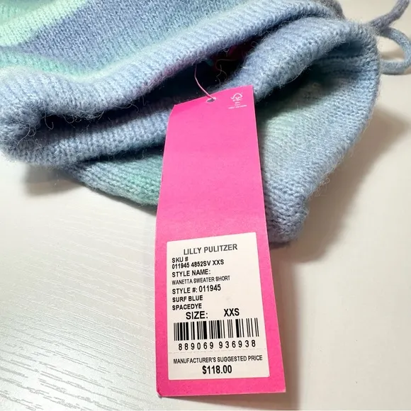 Lilly Pulitzer Wanetta Sweater Short, Surf Blue Spacedye