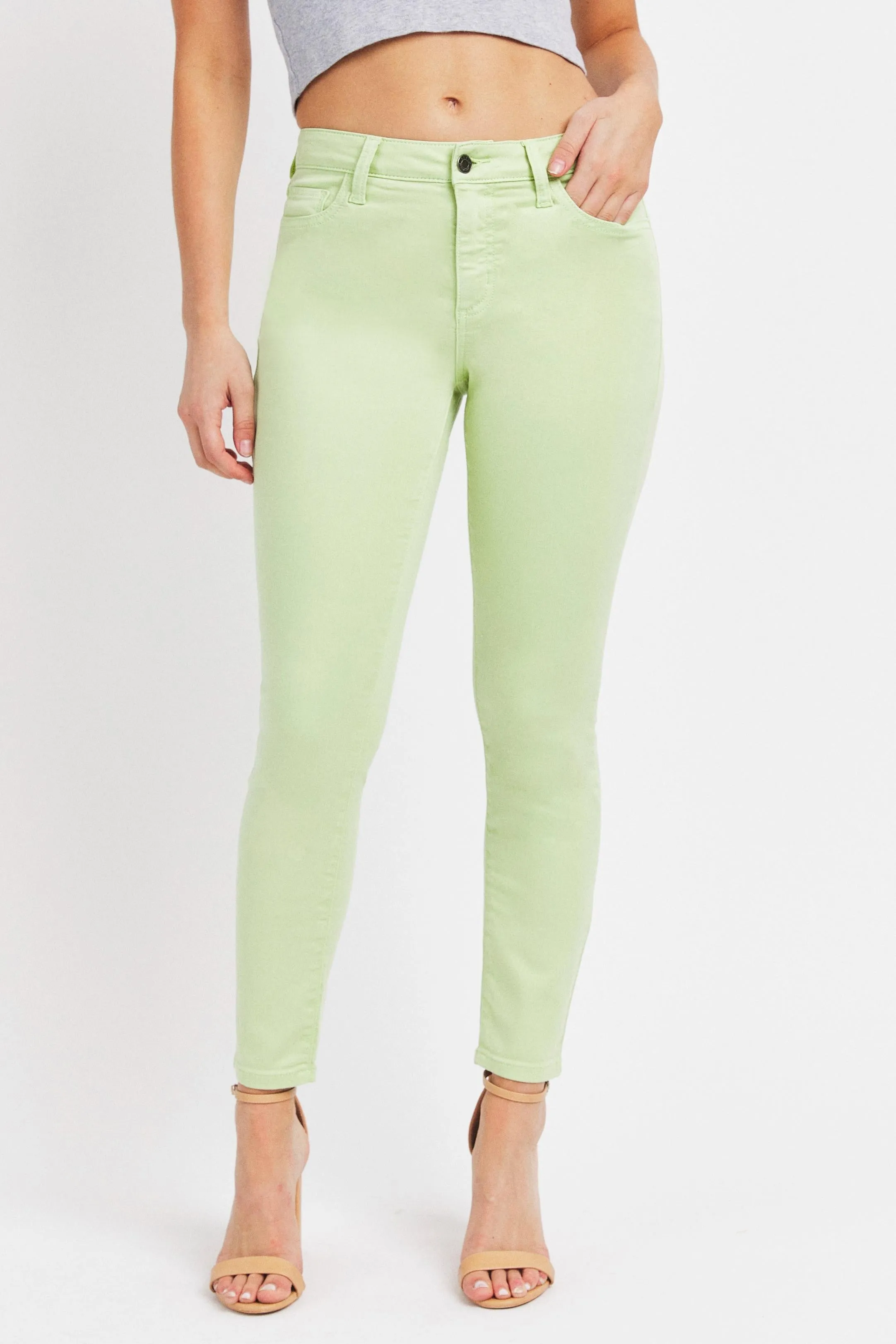 Lime Mid Rise Skinny Cello Jeans