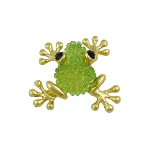 Little Light Green Acrylic Frog with Black Eyes Lapel Pin - SPA022