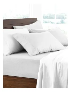 Logan & Mason PLAIN DYED FLANNELETTE SHEET SET - WHITE