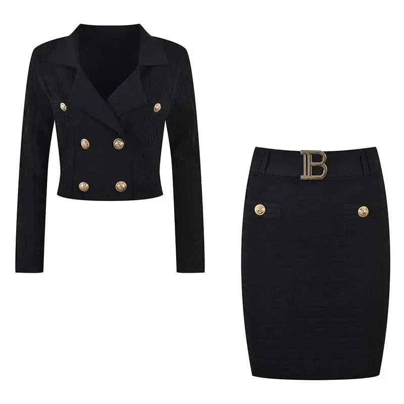 Long Sleeve Stretch Knit Two Piece Set