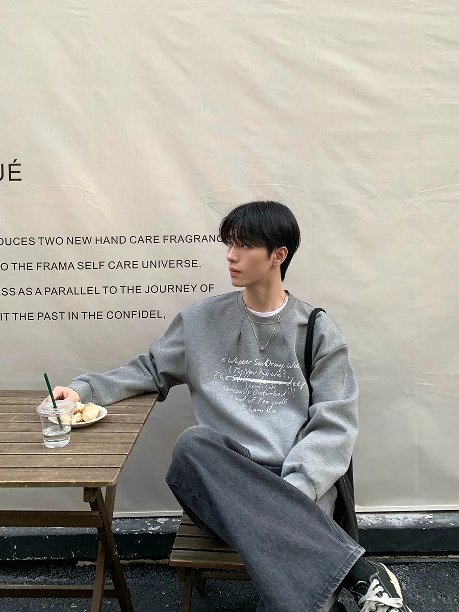 Loose Letter Print Sweatshirt