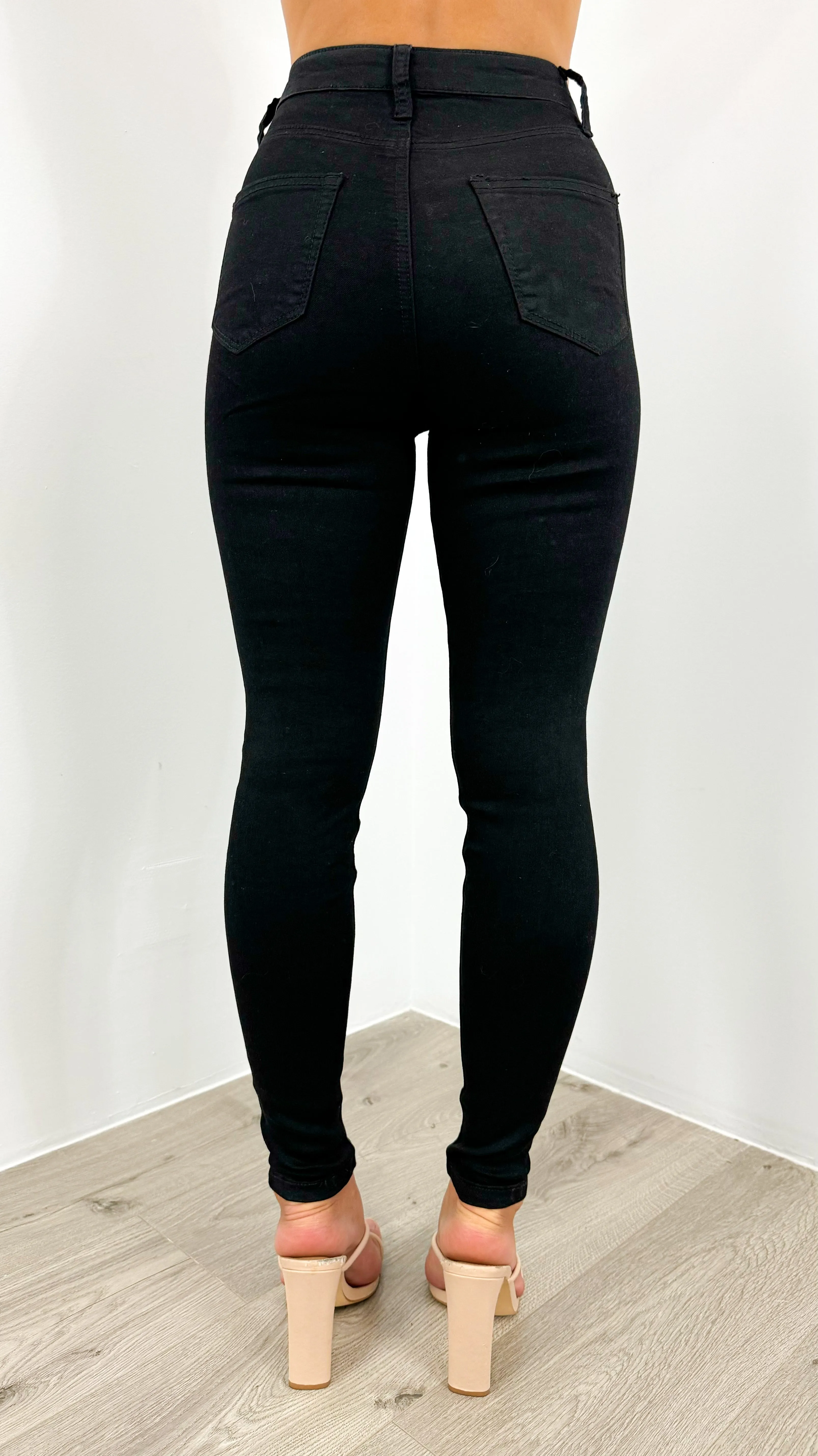 LUELLA STRETCH BASIC HIGH RISE SKINNY JEAN - BLACK