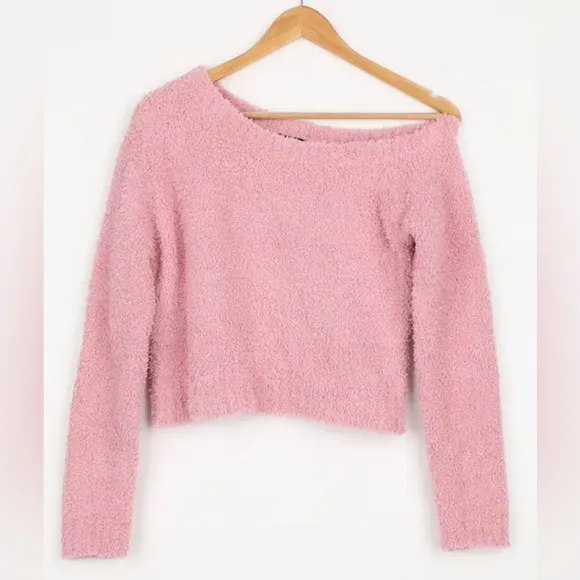 Lulu’s Symmetrical Cropped Sweater in Pink • Mauve