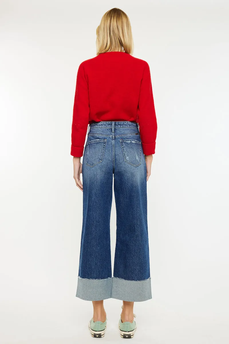 Lynn 90's Cropped Wide Leg Jeans