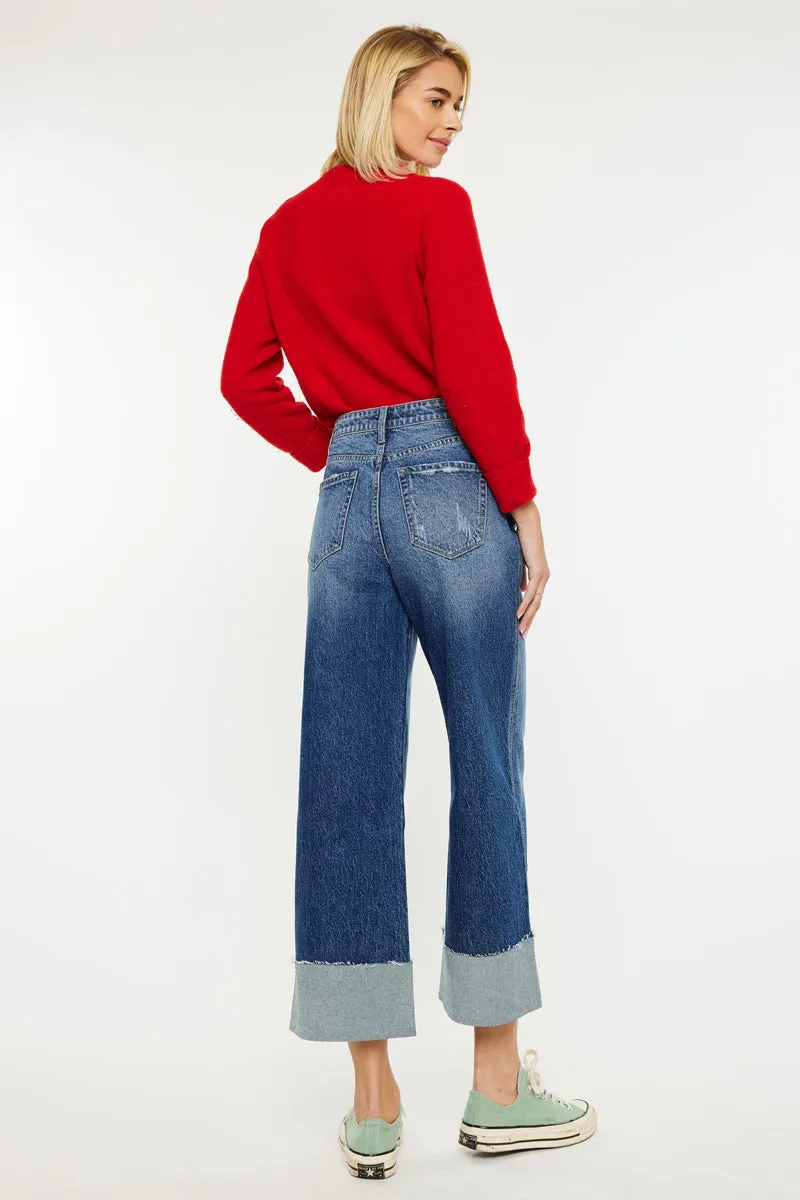 Lynn 90's Cropped Wide Leg Jeans