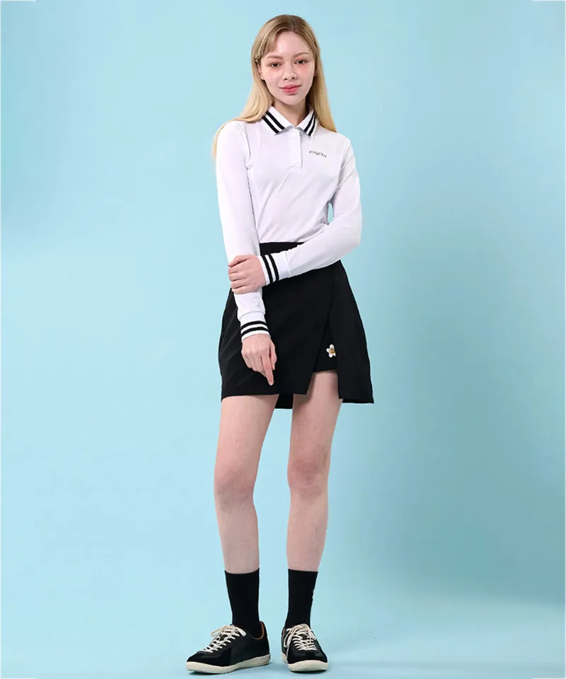 MACKY Golf: Daisy Slit Skirt Pants - Black