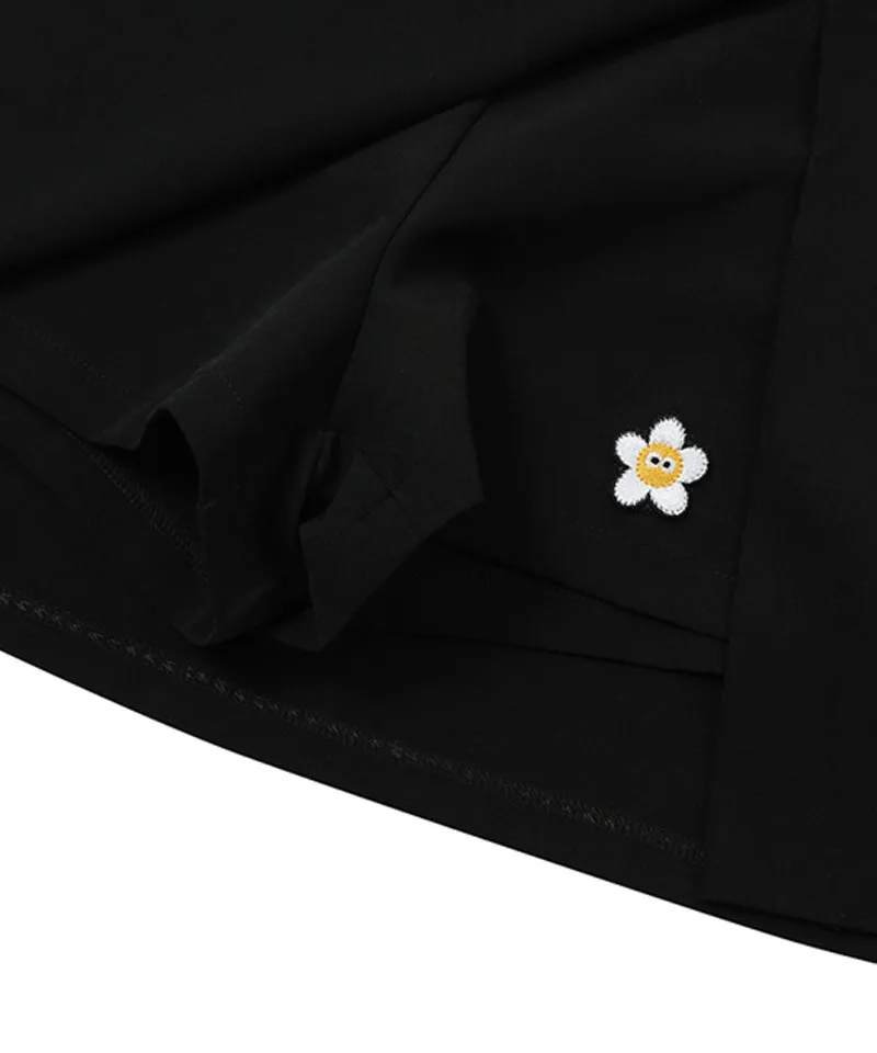 MACKY Golf: Daisy Slit Skirt Pants - Black