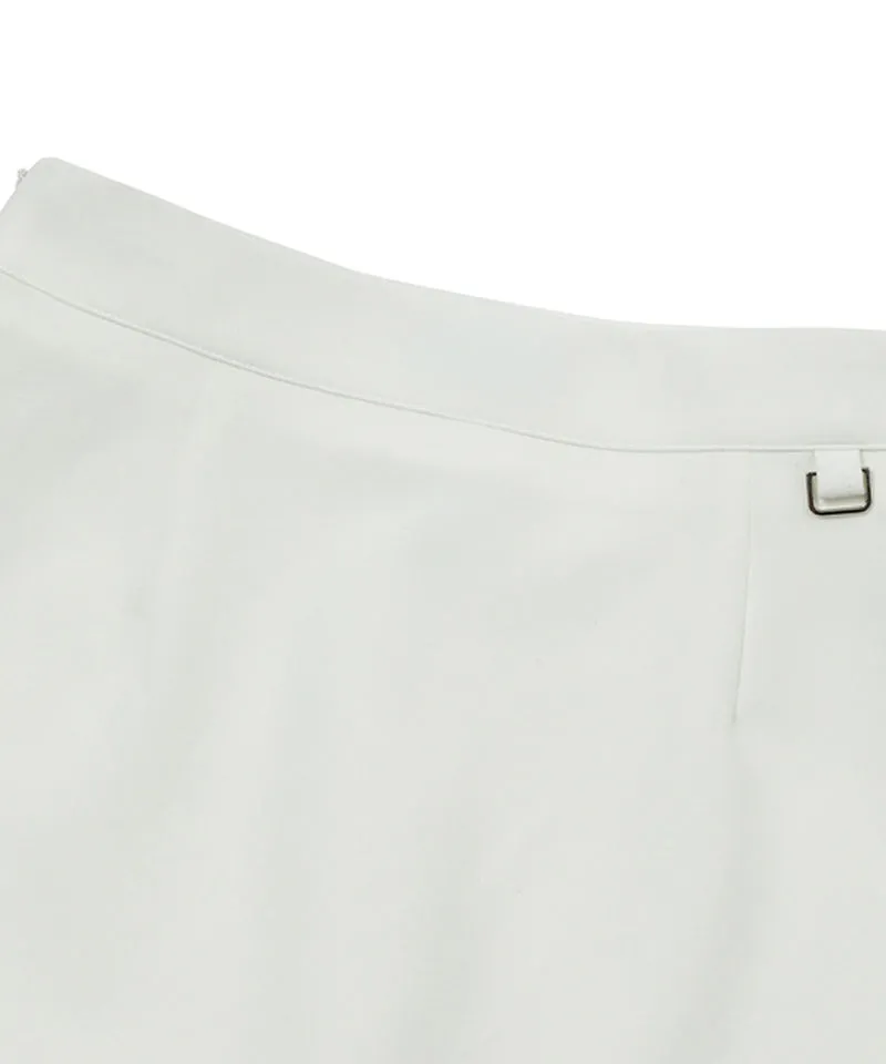 MACKY Golf: Daisy Slit Skirt Pants - White