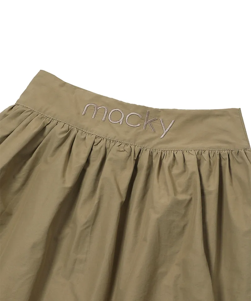MACKY Golf: Unbalance Balloon Skirt - Beige