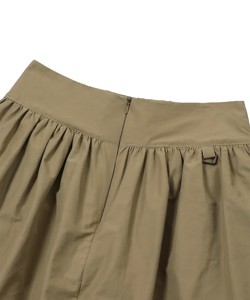 MACKY Golf: Unbalance Balloon Skirt - Beige