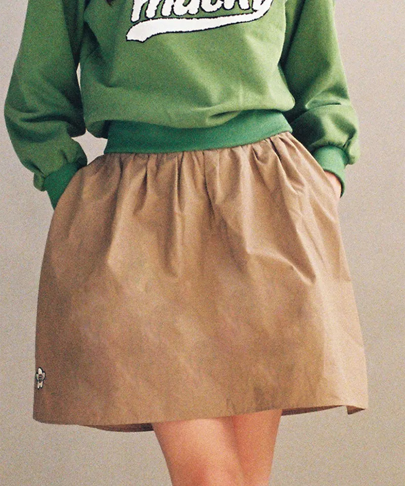 MACKY Golf: Unbalance Balloon Skirt - Beige