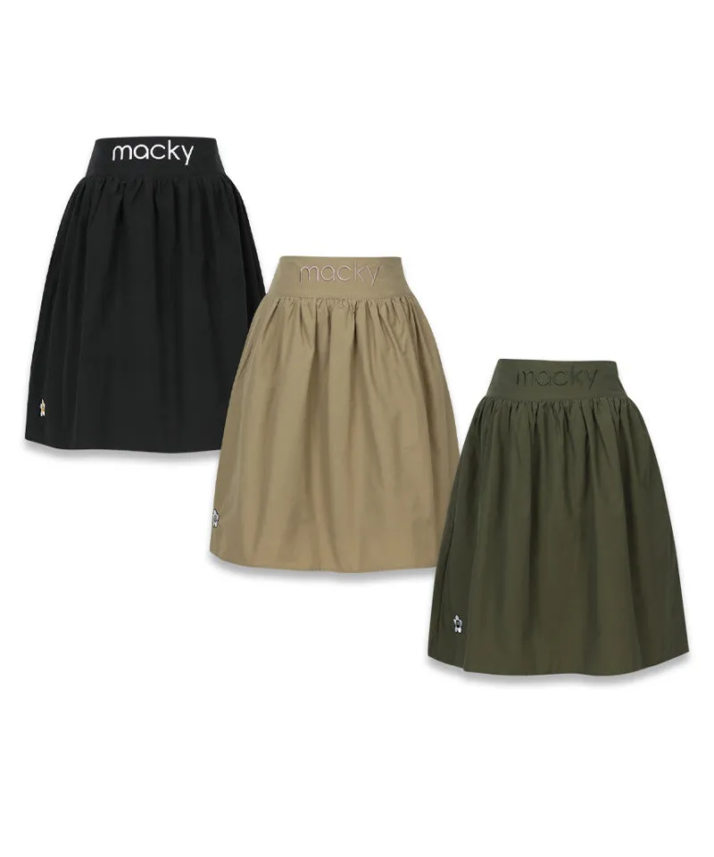 MACKY Golf: Unbalance Balloon Skirt - Beige