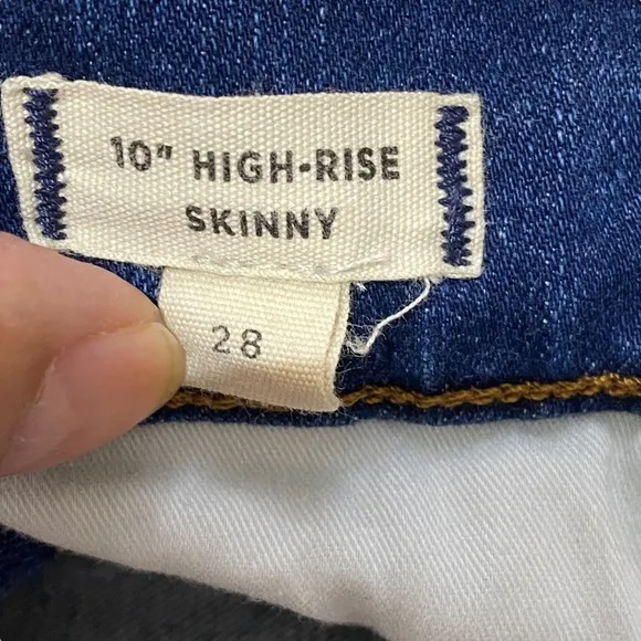 Madewell 10” High Rise Skinny Crop Jeans Button Front Women’s Size 28 Blue