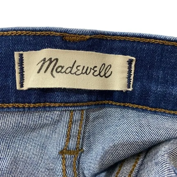 Madewell 10” High Rise Skinny Crop Jeans Button Front Women’s Size 28 Blue