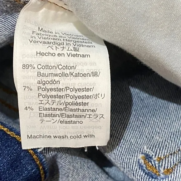 Madewell 10” High Rise Skinny Crop Jeans Button Front Women’s Size 28 Blue