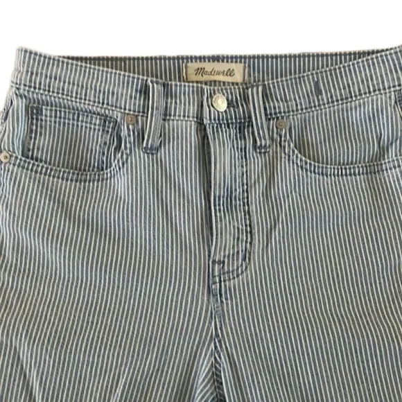 Madewell 10&quot; High-Rise Skinny Crop Jeans in Piper Stripe size 27