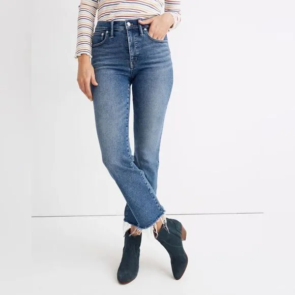Madewell Cali Demi Boot Raw Hem Jeans Women’s Size 28