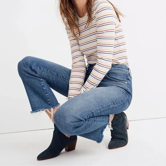 Madewell Cali Demi Boot Raw Hem Jeans Women’s Size 28