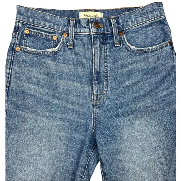 Madewell Classic Straight Jeans Womens Sz 27 medium wash high rise ankle M3520