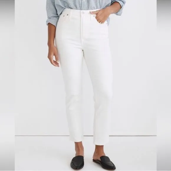 Madewell NWT High Rise The Perfect Vintage Jeans Size 32 in Tile White